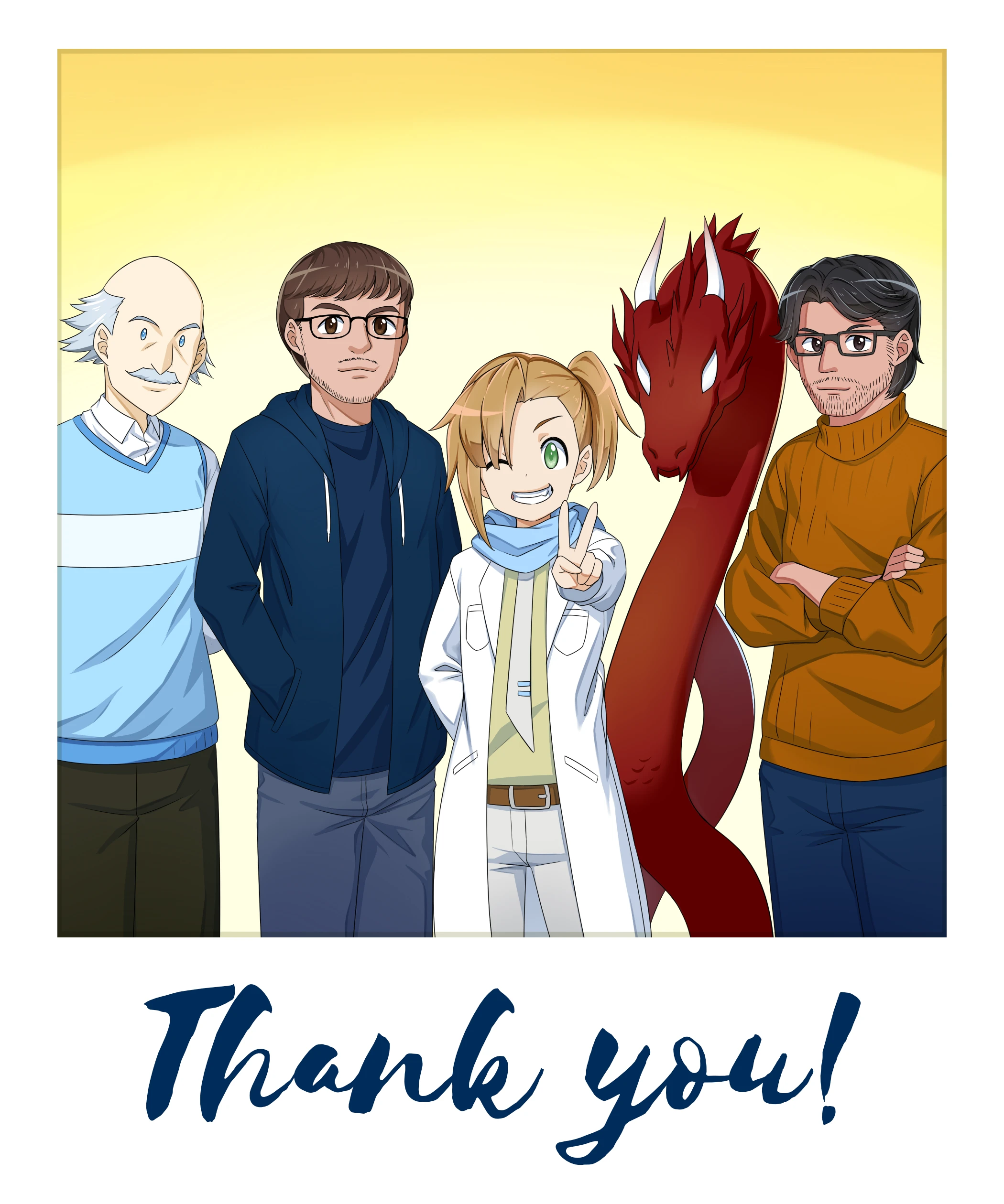 Verifpal and friends together beneath the words “Thank you!”